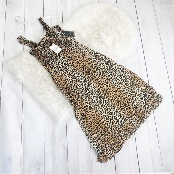 Faithful Women's Noemie Midi Dress in Le Cinq Sleeveless Animal‎ Print Sz 4 - Picture 5 of 6